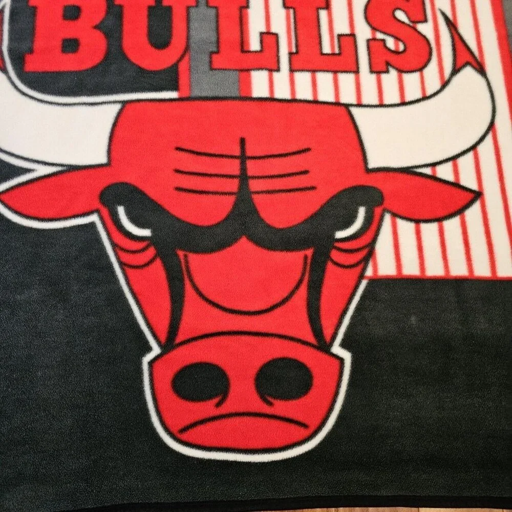 Chicago Bulls Blanket Retro 90s Thick Fleece Made In Spain ‎ 49x59